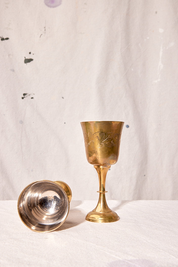 Floral Brass Cups