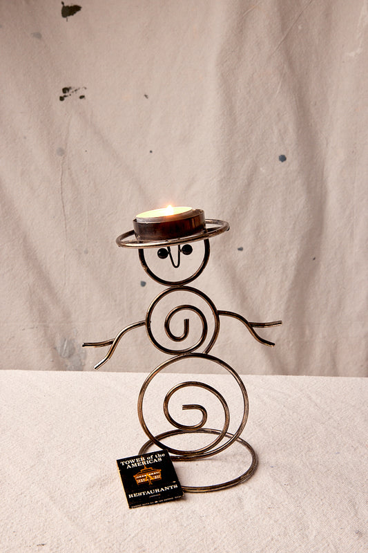 Metal Snowman Tealight Holder