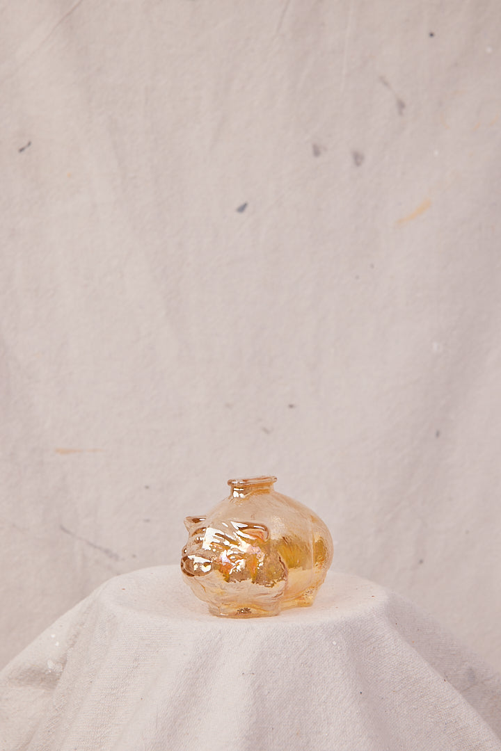 Marigold Carnival Glass Piggy Bank