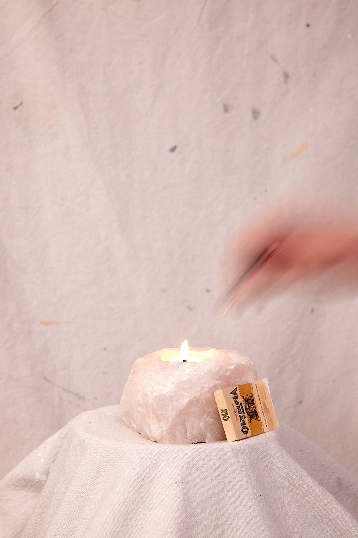 Quartz Chunk Tealight Holder