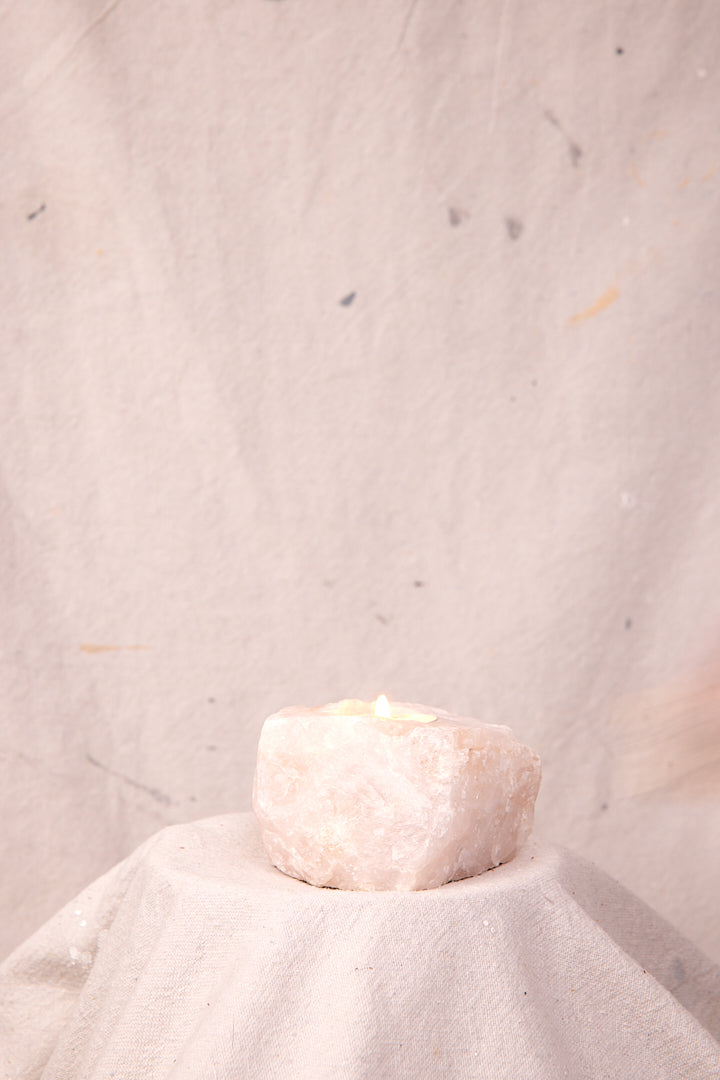 Quartz Chunk Tealight Holder