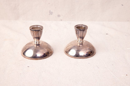 Short Silver Candle Stick Holders