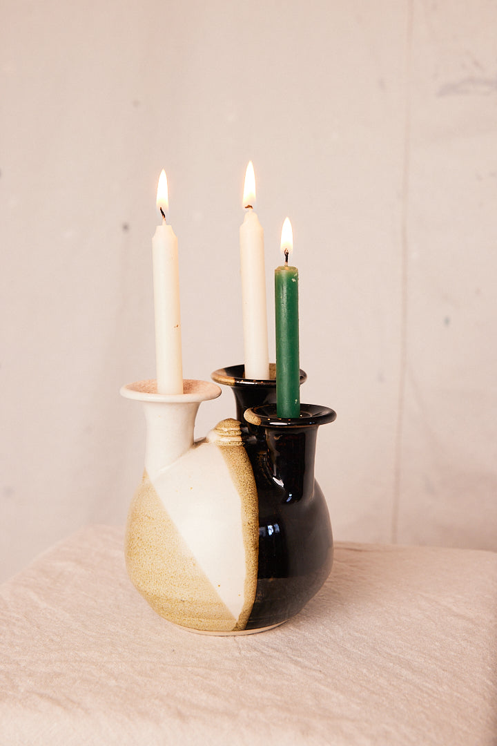 Abstract Handmade Ceramic Flower or Candle Holder