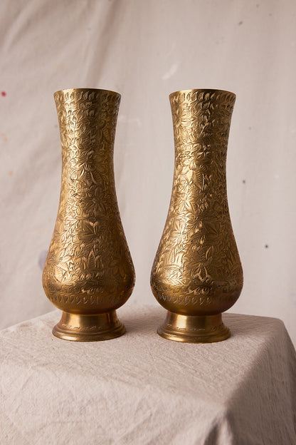 Floral Brass Vase