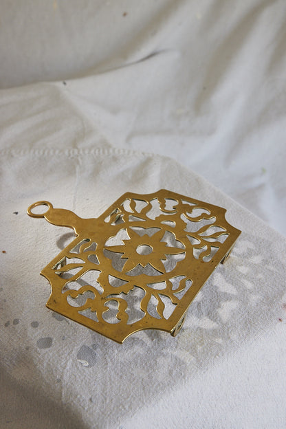 Floral Geometric Brass Trivet